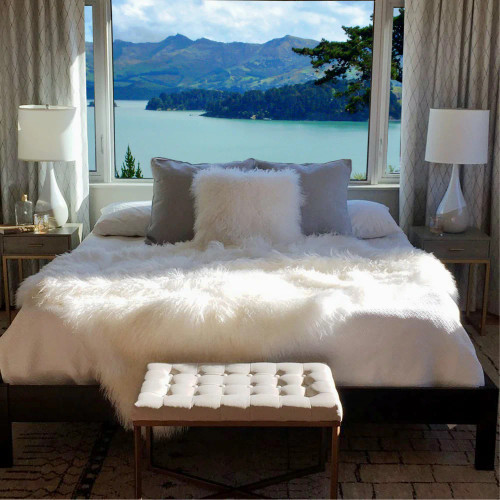 Tibetan Sheepskin Throw by Fibre - Ivory