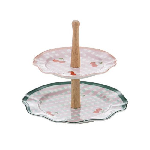 Capri Cherry Scallop 2 Tier Stand by Ladelle