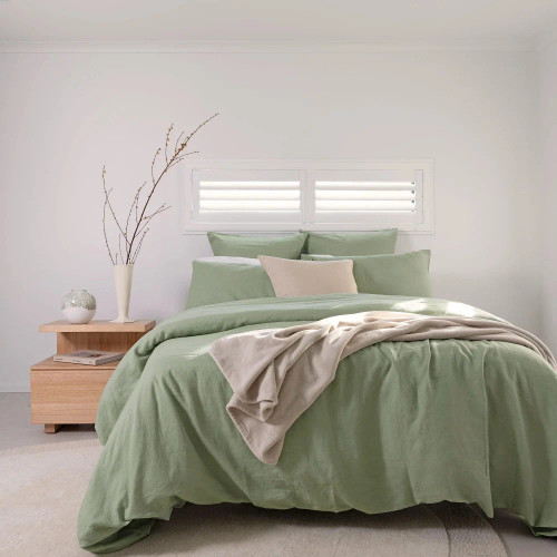 French Flax Linen Sage Standard Pillowcases