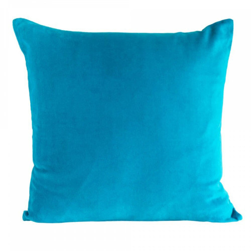 Turquoise Velvet and Linen Cushion Cover