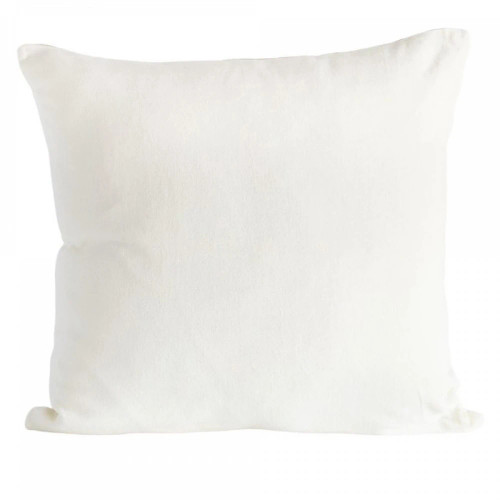 White Velvet and Linen Cushion Cover