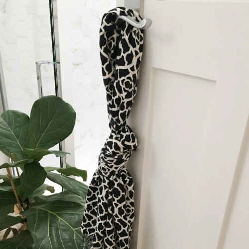 Mosaic Black Viscose Scarf