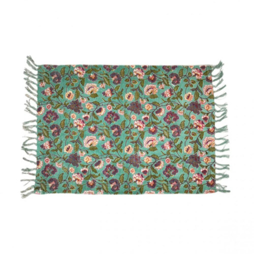 Lily Aqua Chenille Bath Mat