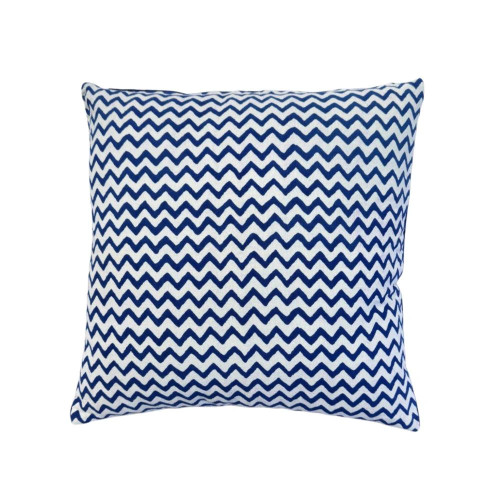 Chevron striped Indigo Cushion Cover