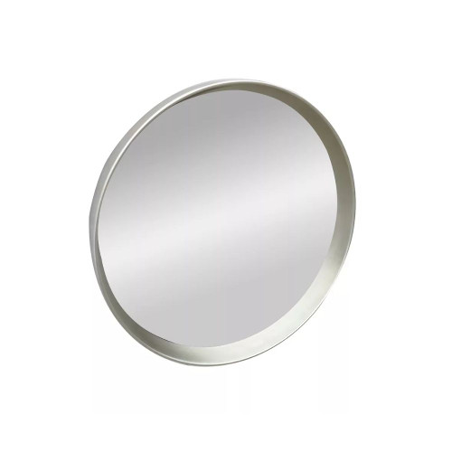 Aura Beveled Wall Mirror Matt Brushed Silver (95 x 95 x 9cm) by Linens and More