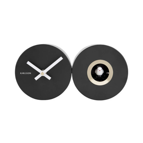 Duo Cuckoo Clock Matte Black by Karlsson