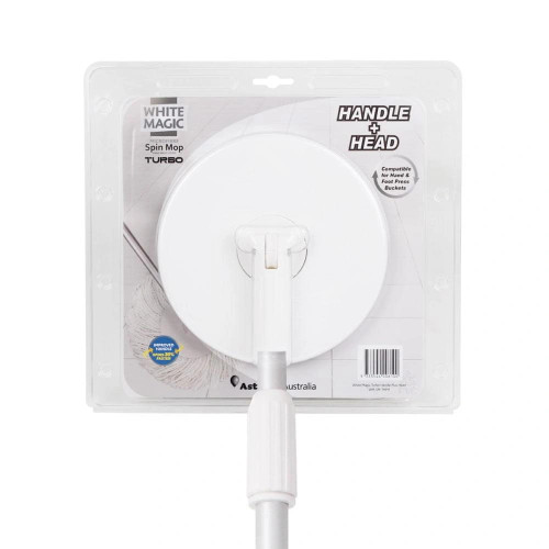 Turbo Spin Mop Hand Press Handle Plus Head by White Magic