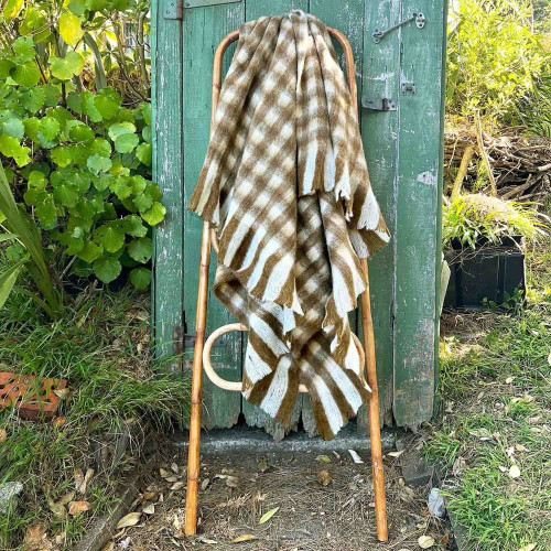 Bliss Wool Mohair Blend Cinnamon/Winter White by Linens and More