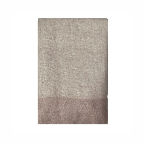 Bliss Wool Mohair Blend Throw Fawn by Linens and More