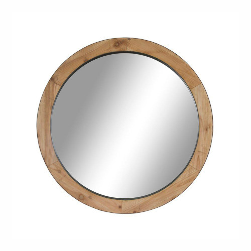 Wooden Round Mirror by Linens and More