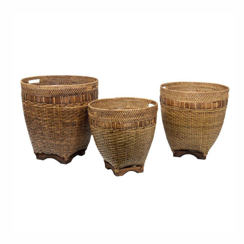 Rattan Lombok Planters Set of 3 by Linens and More