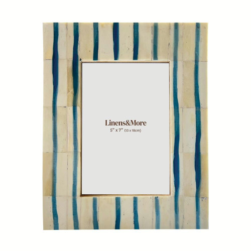 Coastal Blue Striped Frame 5 × 7" by Linens and More