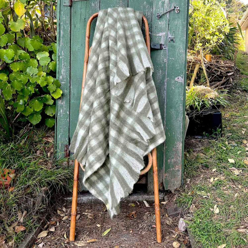 Bliss Wool Mohair Blend Olive/Winter White by Linens and More