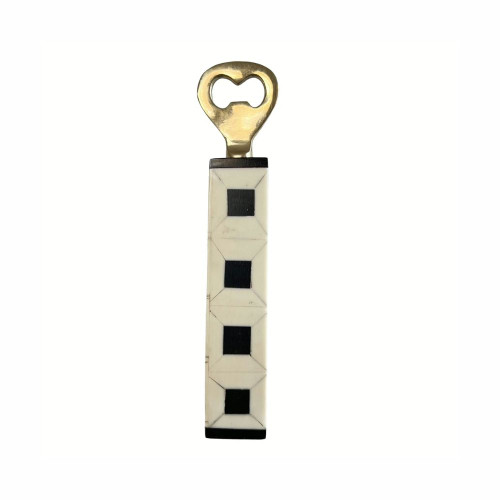 Classic Black & White Resin Bottle Opener by Linens and More