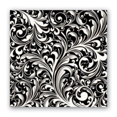 Black Florentine Paper Napkins by Michel - Luncheon Napkin