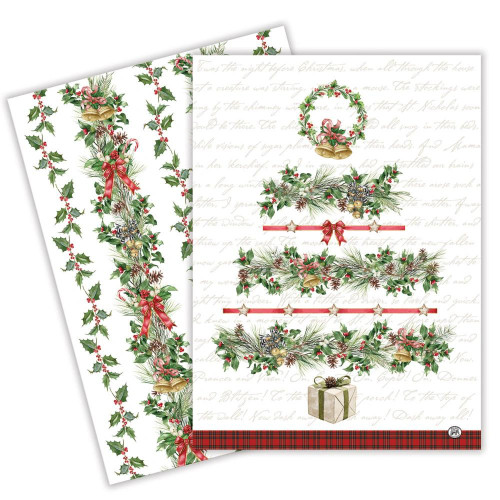 Set of 2 Holiday Garland Kitchen Towel by Michel Design Works