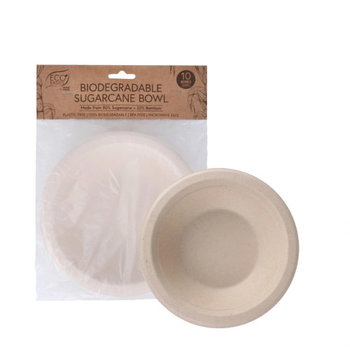 Eco Basics Biodegradable Sugarcane Bowl - 10pcs by White Magic