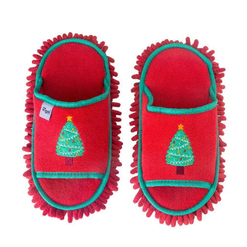 Christmas Tree Microfibre Cleaning Slippers by Vigar