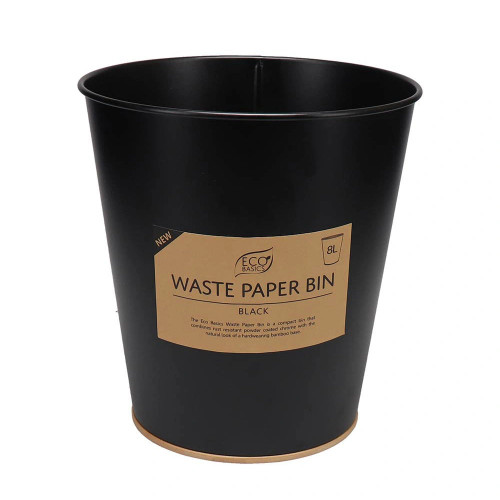 Eco Basics Waste Paper Bin 8L - Black