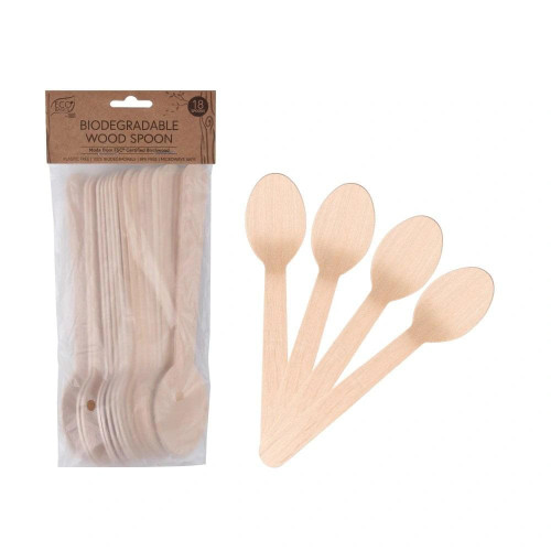 Eco Basics Biodegradable Wood Spoon - 18pcs by White Magic