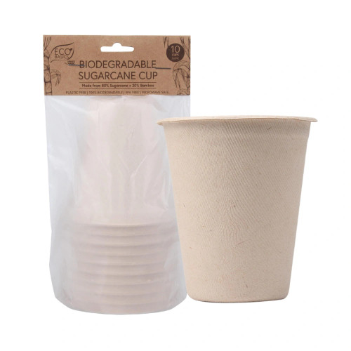 Eco Basics Biodegradable Sugarcane Cup - 10pcs by White Magic