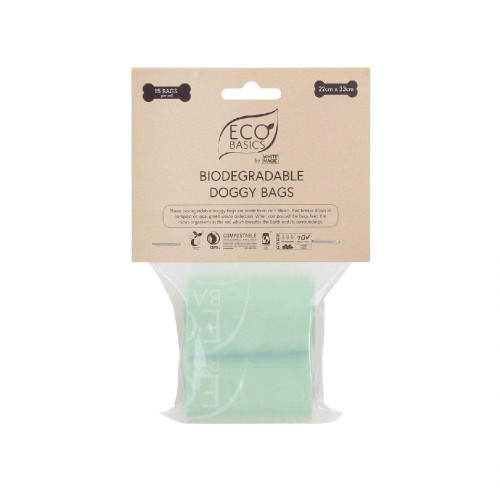 Eco Basics Biodegradable Doggy Bags 2 Rolls - (15 Bags/Roll) by White Magic
