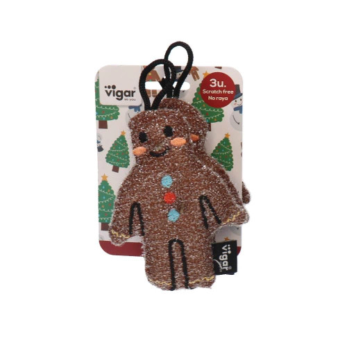 Gingerbread Man Scrubber Sponge - 3 Pack by Vigar