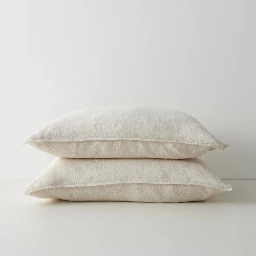 Sova Standard Pillowcase Pair Savanna Pinstripe by Weave