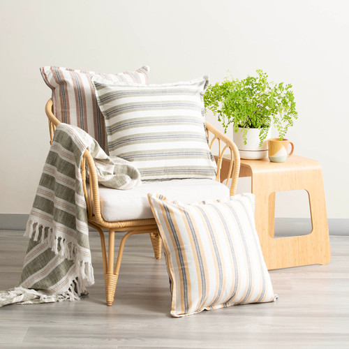 Marina Stripe Stone washed Yarn-dyed Cushion by Renee Taylor - 2 Pack