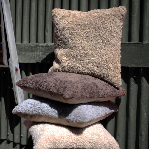 NZ Short Wool Sheepskin Cushion by MM Linen