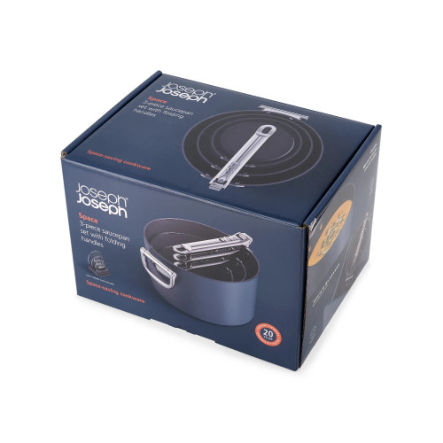 Space 3 Piece Non-Stick Induction Saucepan Set by Joseph Joseph