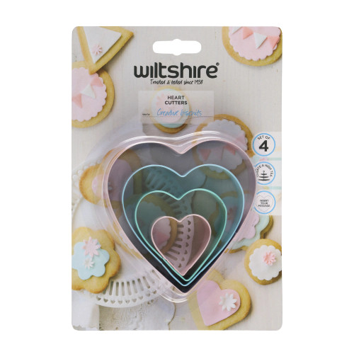 Heart Cutters 4pc Set by Wiltshire