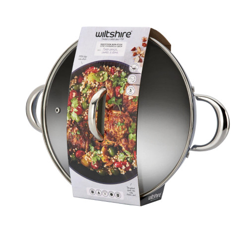 Easycook Blue Non-stick Induction Casserole 28cm / 3.59l with Glass Lid by Wiltshire