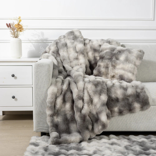 Misty Mink Carved Fur - Throw