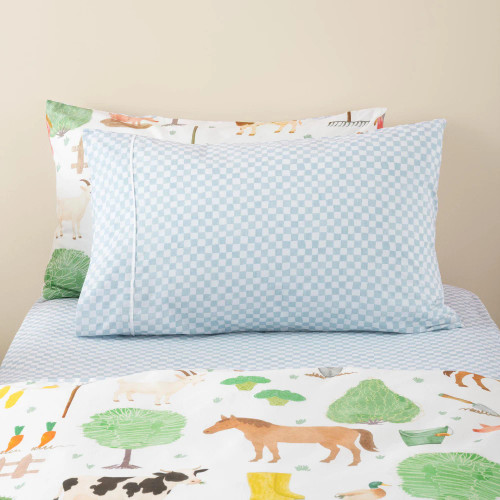 Wavy Check Fitted Sheet Set by Squiggles