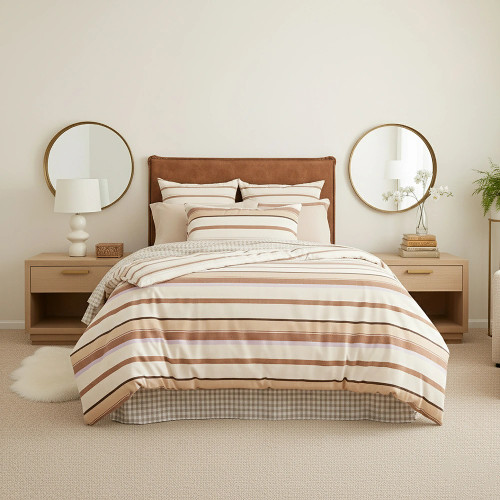 William Stripe Cotton Slub Reversible Duvet Cover Set by Renee Taylor