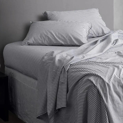 Classic Ticking Sheet Seperates by Seneca - Black