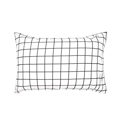 Grid Black Flannelette Fitted Sheet Set by Bambury