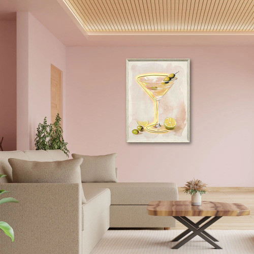 Martini Led Canvas Neutral Frame by Linen & More - 63x83cm