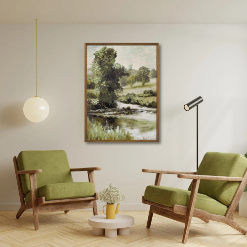 Morning Dew Ridge Canvas Brown Frame by Linen & More 60x80cm