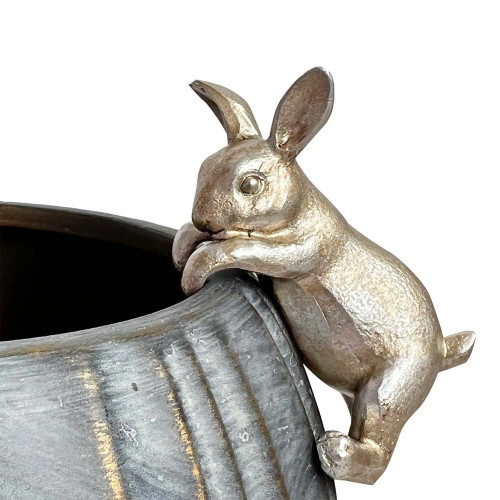 Rabbit Hanging Rim IV - Pewter by Linen & More