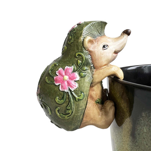 Flower Power Hedgehog Hanging Rim Multi by Linen & More - 6.6X5.8X9.5cm
