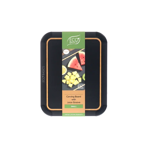 Eco Basics Carving Board with Juice Groove - Black - Small