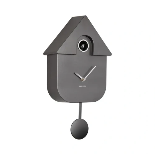 Modern Cuckoo Clock Metallic Dark Grey by Karlsson