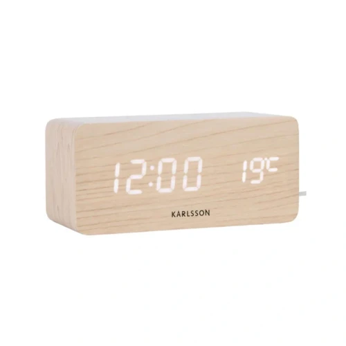 Block LED Alarm Clock Light Wood by Karlsson