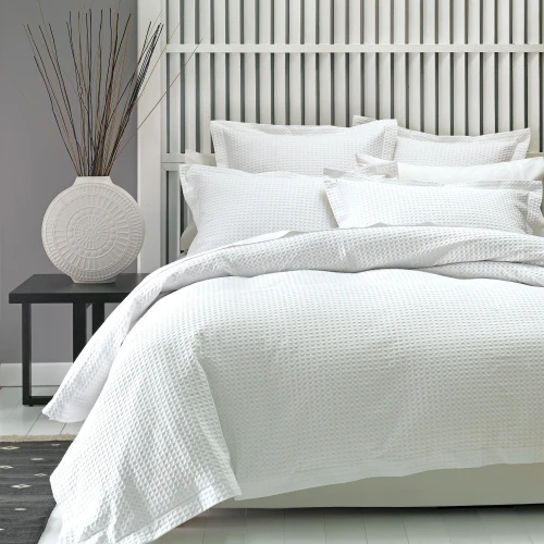 Deluxe Waffle Duvet Cover Set By Linen House - White