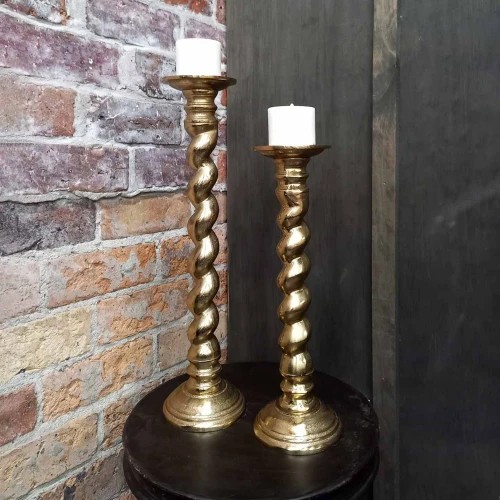 Twisted Candle Holder Gold by Backyard