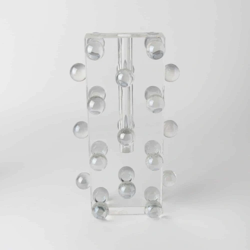 Clear Crystal Ball Vase by Le Forge