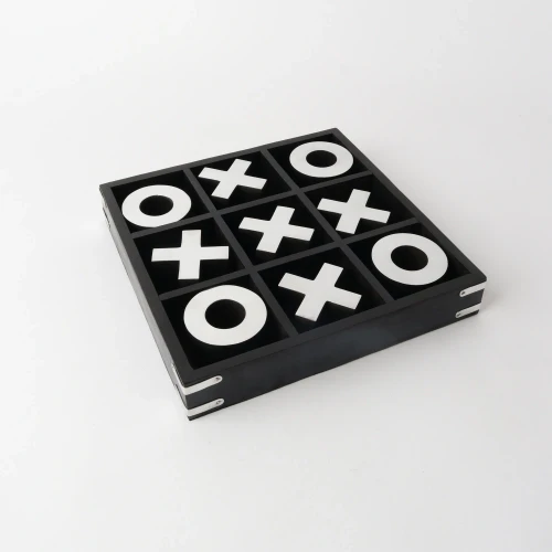 Silver Black Tic Tac Toe by Le Forge - 25x25cm