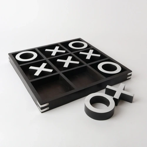 Black Silver Tic Tac Toe by Le Forge - 35x35cm